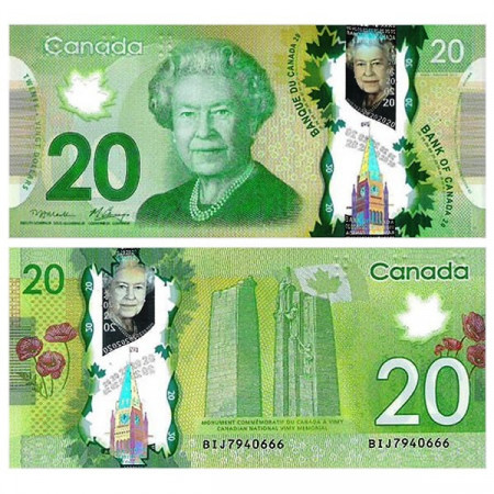 2012 * Banknote Polymer Canada 20 Dollars “Elizabeth II” (pNew) UNC