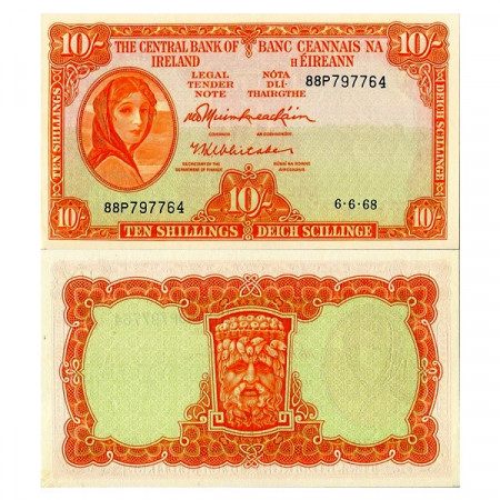 1968 * Banknote Ireland Eire 10 Shillings "Lady Lavery" (p63a) aUNC