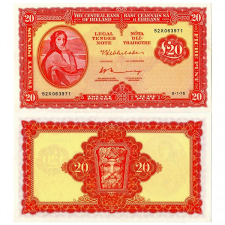 1975 * Banknote Ireland Eire 20 Pounds "Lady Lavery" (p67b) XF/UNC