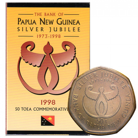 1998 * 50 Toea Papua New Guinea "25th Bank of Papua New Guinea" (KM 41) BU