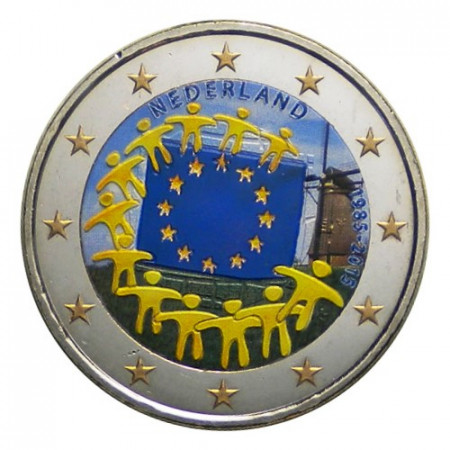 2015 * 2 Euro NETHERLANDS "30th Anniversary of the Flag of Europe" Colored