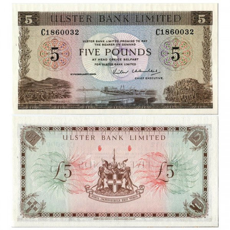 1988 * Banknote Northern Ireland 5 Pounds "Ulster Bank" (p326c) aUNC
