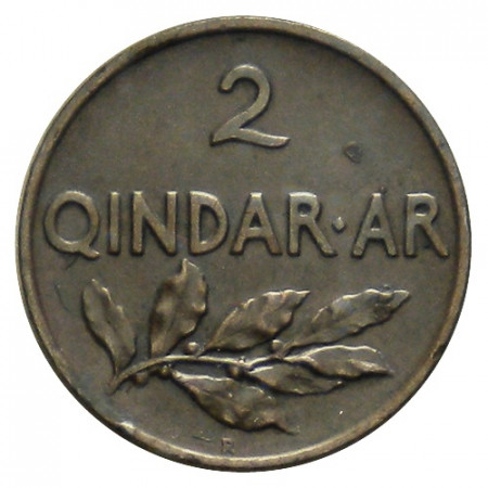 1935 R * 2 Qindar Ari Albania "Zog I - Oak Leaves" (KM 15) VF+