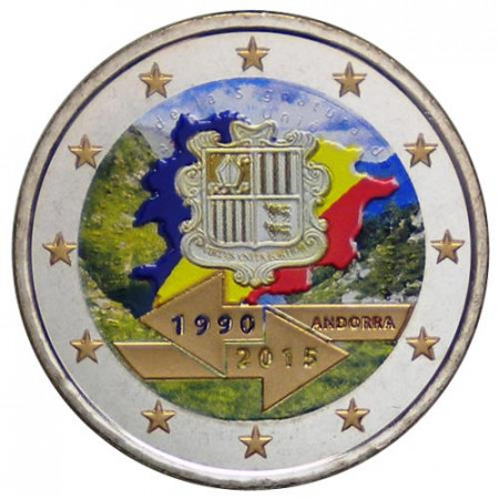 2015 * 2 Euro ANDORRA "25 Years of Customs Union with the EU" Colored