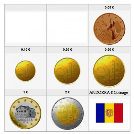 2014 * Series 6 coins euro ANDORRA