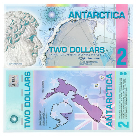 2008 * Banknote Polymer Antarctica 2 ant.dollars UNC