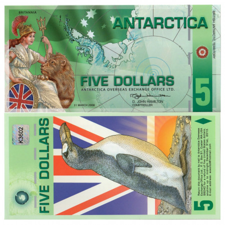 2008 * Banknote Polymer Antarctica 5 ant.dollars UNC