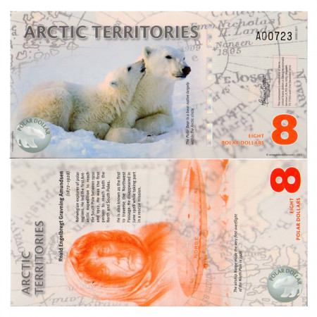 2011 * Polymer Banknote Arctic territories 8 dollars UNC