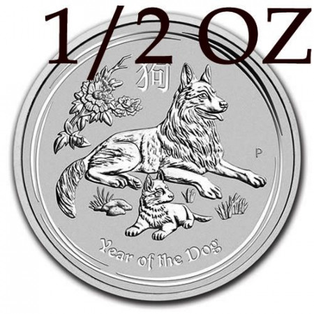 2018 * 50 Cents Silver 1/2 OZ Australia "Year of the Dog" BU