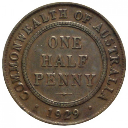 1929 (m) * 1/2 Penny Australia "George V" (KM 22) VF