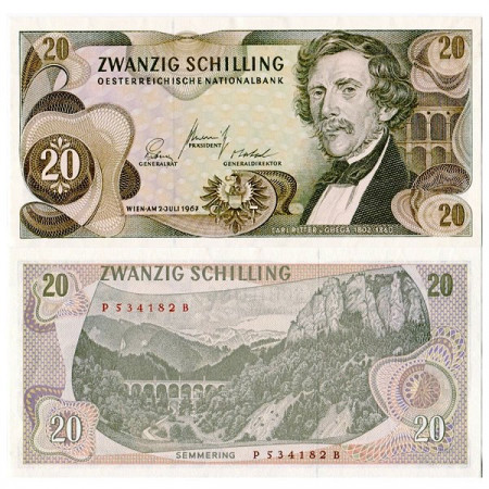 1967 * Banknote Austria 20 Schilling (p142a) UNC