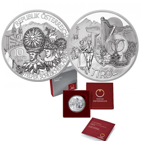 2014 * 10 Euro Silver AUSTRIA "Federal Provinces - Tirol (Tirolo)" PROOF