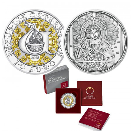 2018 * 10 Euro Silver AUSTRIA "Guardian Angels - Archangel Uriel" PROOF