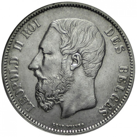1870 * 5 francs EX/XF Belgium Leopold II