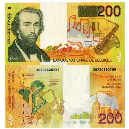 ND (1995) * Banknote Belgium 200 Francs "A Sax" (p148) UNC