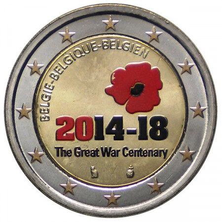 2014 * 2 euro BELGIUM 100th Beginning of World War I colored