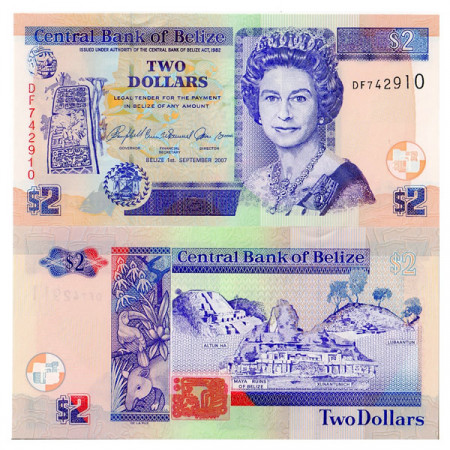 2007 * Banknote Belize 2 dollars UNC
