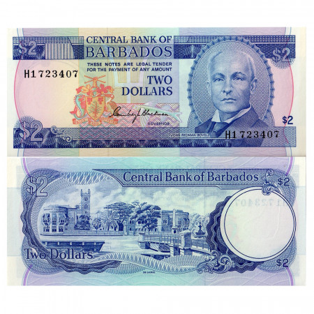 1980 * Banknote Barbados 2 dollars UNC