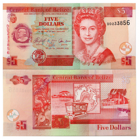 2005 * Banknote Belize 5 dollars UNC