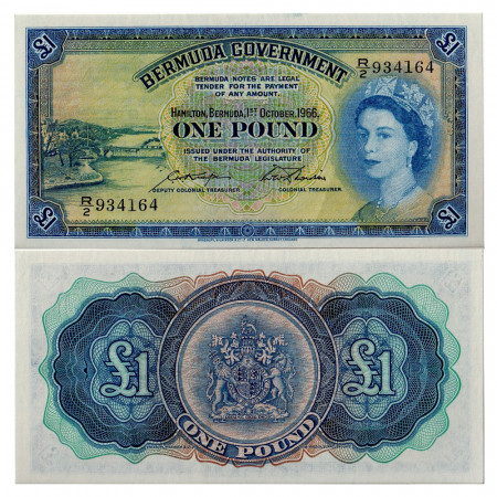 1966 * Banknote Bermuda 1 pound UNC