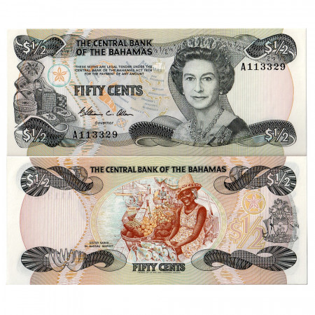L1974 (1984) * Banknote Bahamas 1/2 Dollar - 50 Cents (p42a) UNC