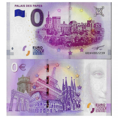 2018-3 * Banknote Souvenir France European Union 0 Euro "Palais des Papes" UNC