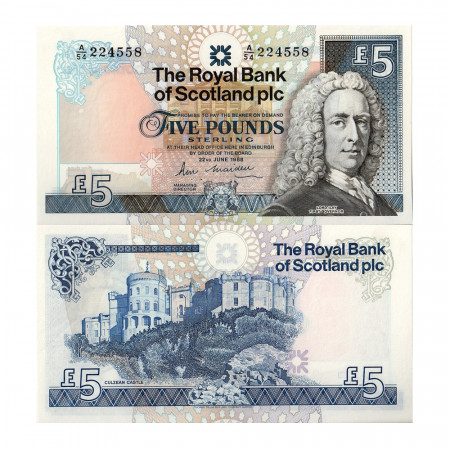 1988 * Banknote Scotland 5 pound EF 