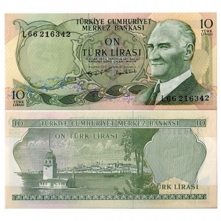 L.1970 (1975) * Banknote Turkey 10 Lira "Kemal Atatürk" (p186) UNC