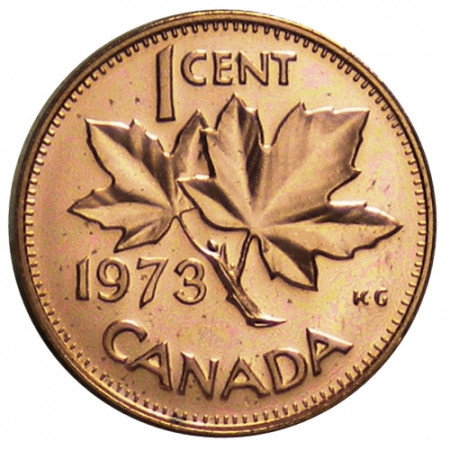 1973 * 1 Cent Canada "Maple Leaf - 2nd Portrait" (KM 59.1) BU