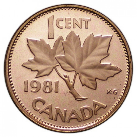 1981 * 1 Cent (Penny) Canada "Elizabeth II - Maple Leaf" (KM 127) PROOF