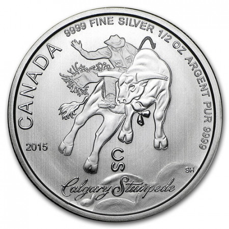 2015 * 2 Silver Dollars 1/2 OZ Canada "Calgary Stampede"