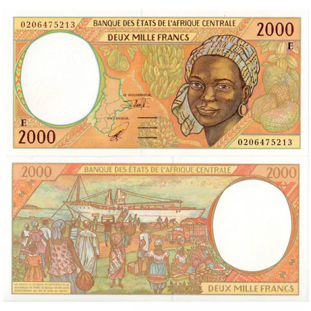 2002 E * Banknote Central African States "Cameroon" 2000 francs UNC