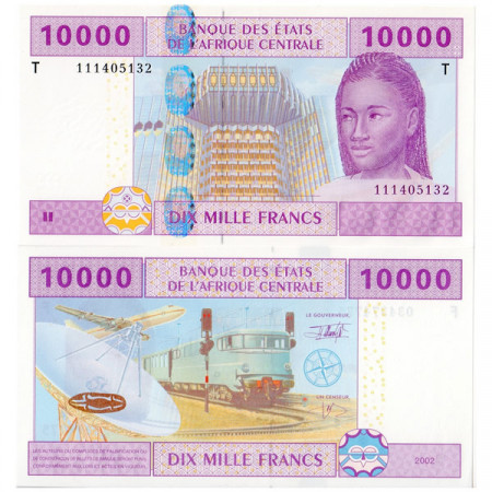 2002 T * Banknote Central African States "Congo" 10000 francs UNC