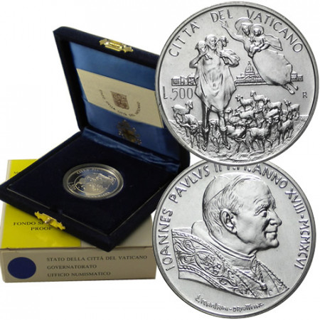 1996 * 500 Lire Silver Vatican John Paul II "Priesthood" PROOF