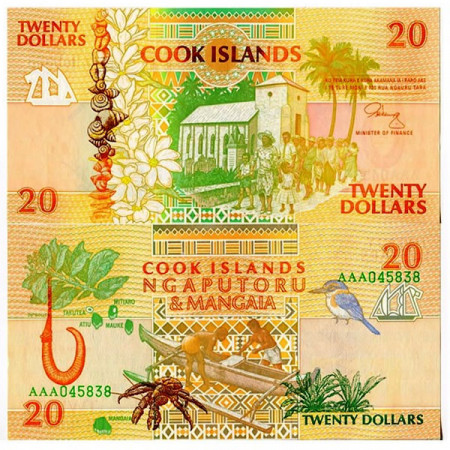 ND (1992) * Banknote Cook Islands 20 Dollars (p9a) UNC