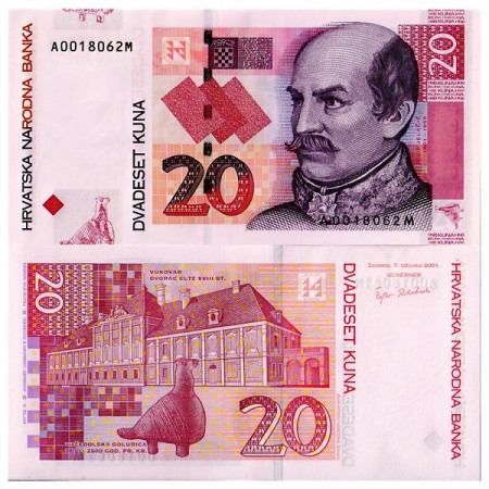 2001 * Banknote Croatia 20 Kuna "J Jelacic" (p39) UNC