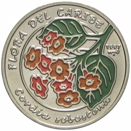 1997 * 1 Peso Cuba - Flora of the Caribbean (Cordia sebestewa)