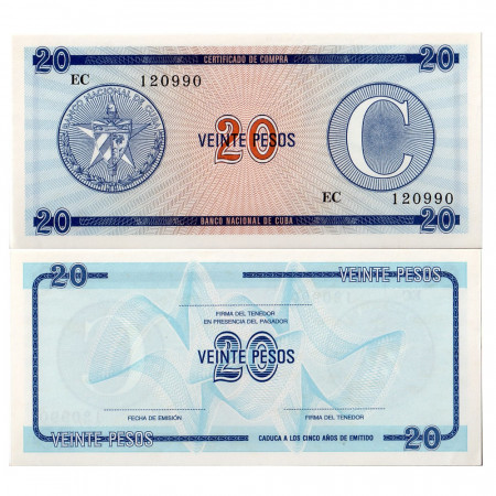 ND (1985) * Certificado de Compra Cuba 20 Pesos "Serie C" (pFX23) UNC