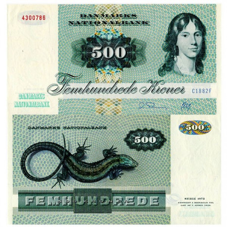 1988 * Banknote Denmark 500 Kroner “Von Qualen” (p52d) aUNC