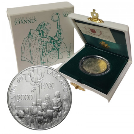 2001 * 2000 silver lire Vatican John Paul II dialogue between cultures