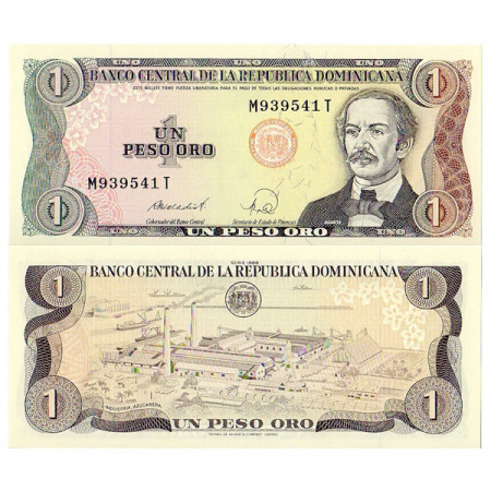 1988 * Banknote Dominican Republic 1 Peso Oro "Juan Pablo Duarte" (p126c) UNC