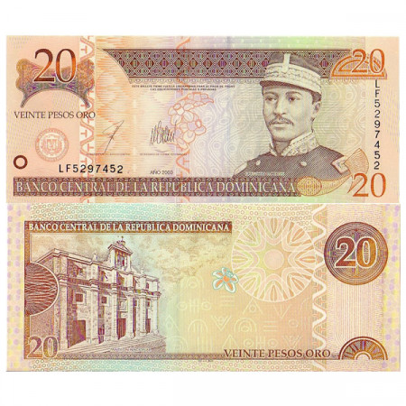 2003 * Banknote Dominican Republic 20 Pesos Oro UNC