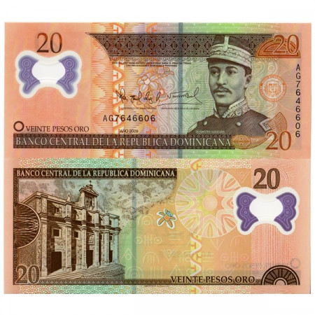 2009 * Banknote Polymer Dominican Republic 20 Pesos Oro (p182) UNC