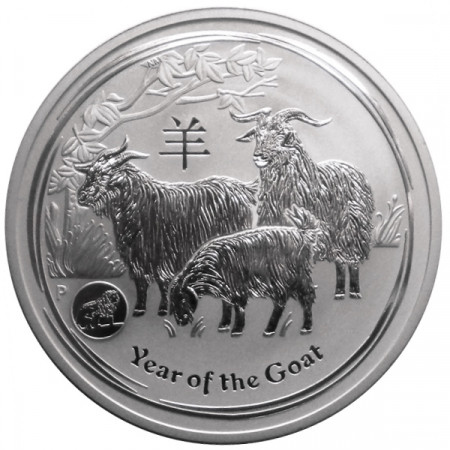 2015 * Silver dollar 1 OZ Year of the Goat Australia "Privy Mark - Lion"