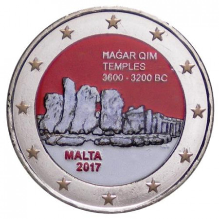2017 * 2 Euro MALTA "Megalithic Temple Complex of Hagar Qim" Colored