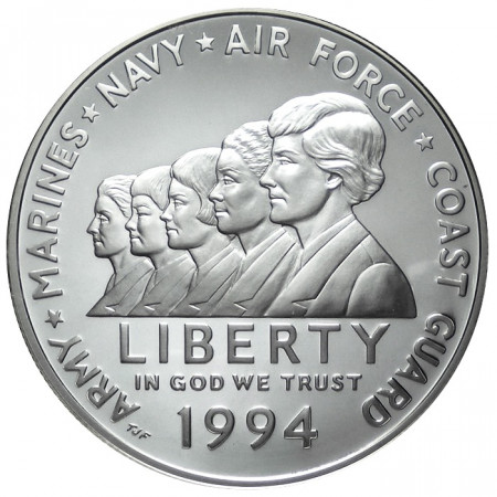 1994 * 1 Silver Dollar United States proof women in military service P