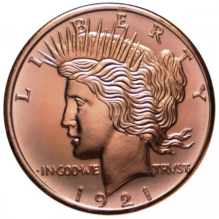 2014 * Copper round United States Copper medal "Peace Dollar"