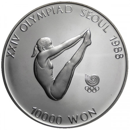 1987 * 10000 Won silver South Korea - Diving proof