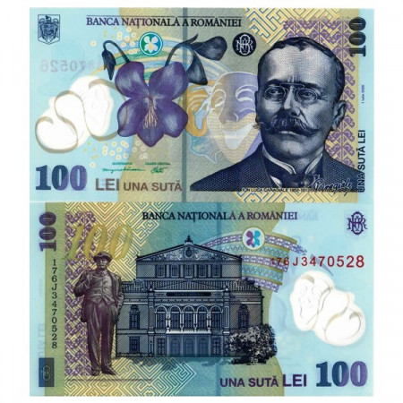 2005 (2017) * Banknote Polymer Romania 100 Lei "Ion Luca Caragiale" (p121h) UNC