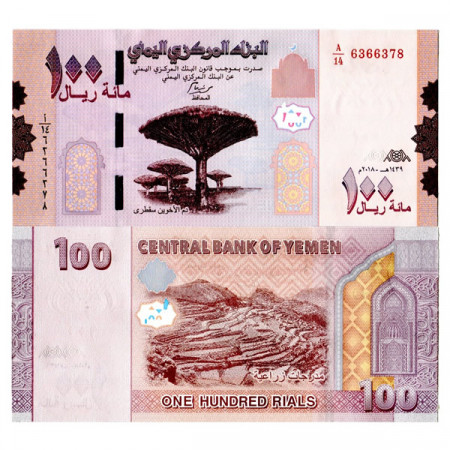 2018 (AH1439) * Banknote Yemen Arab Republic 100 Rials "Socotra Brothers Tree" (pNew) UNC